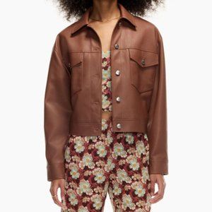 WILFRED FREE (Aritzia) Gaze Vegan Leather Shirt Jacket